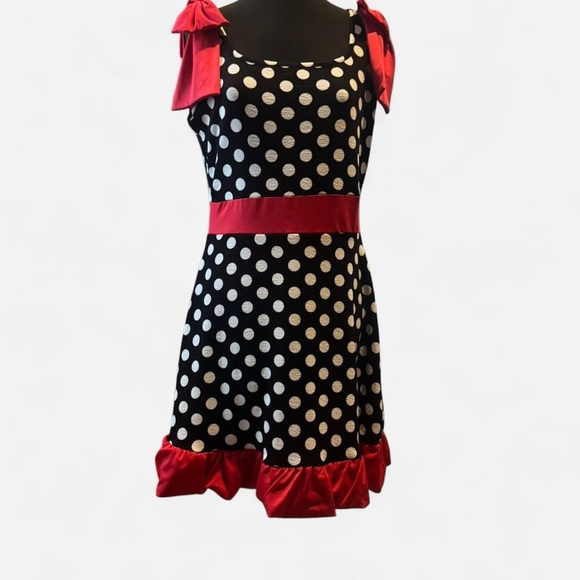 Dresses & Skirts - Polka Dot Dress with Red Accents